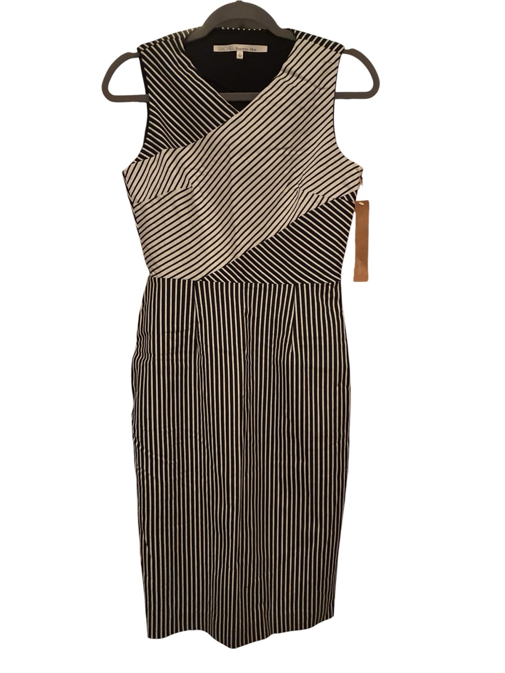 NWT RACHEL RACHEL ROY STRIPE CUTOUT SHEATH DRESS SIZE 4 - Picture 6 of 16